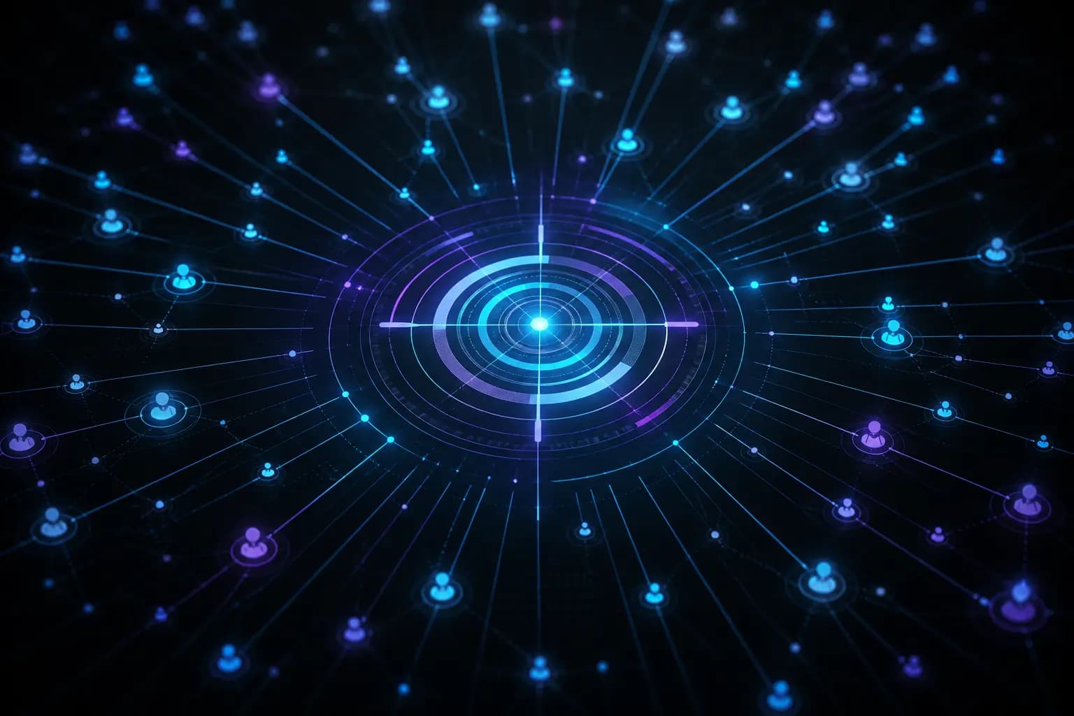 Abstract targeting visualization representing advertiser campaigns