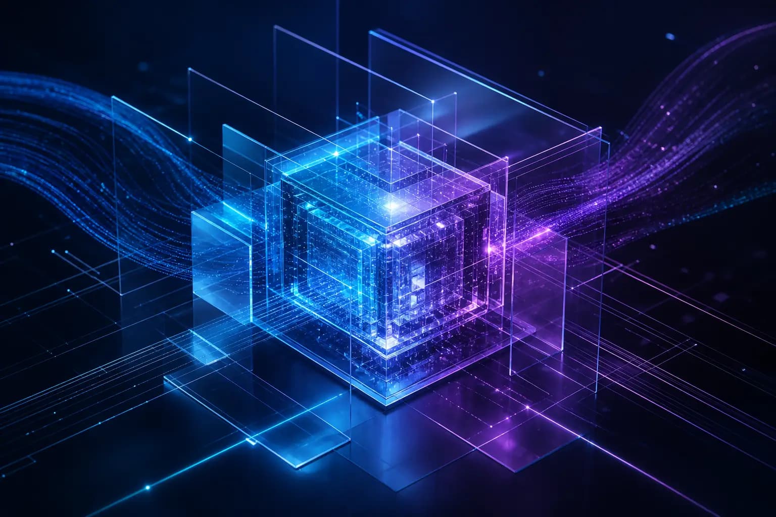 Abstract rendering of Aderbid technology infrastructure